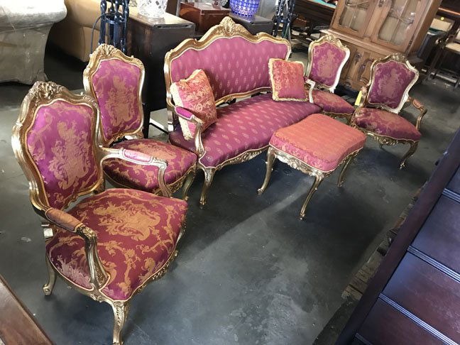 Louis XV Gilt Six Piece Parlor Set (1 of 10)
