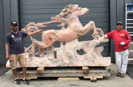 Finely Carved Life Size Marble Horse (1 of 6)