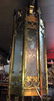 Bronze and etched glass gothic chandelier