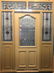 English stained glass entryway including door