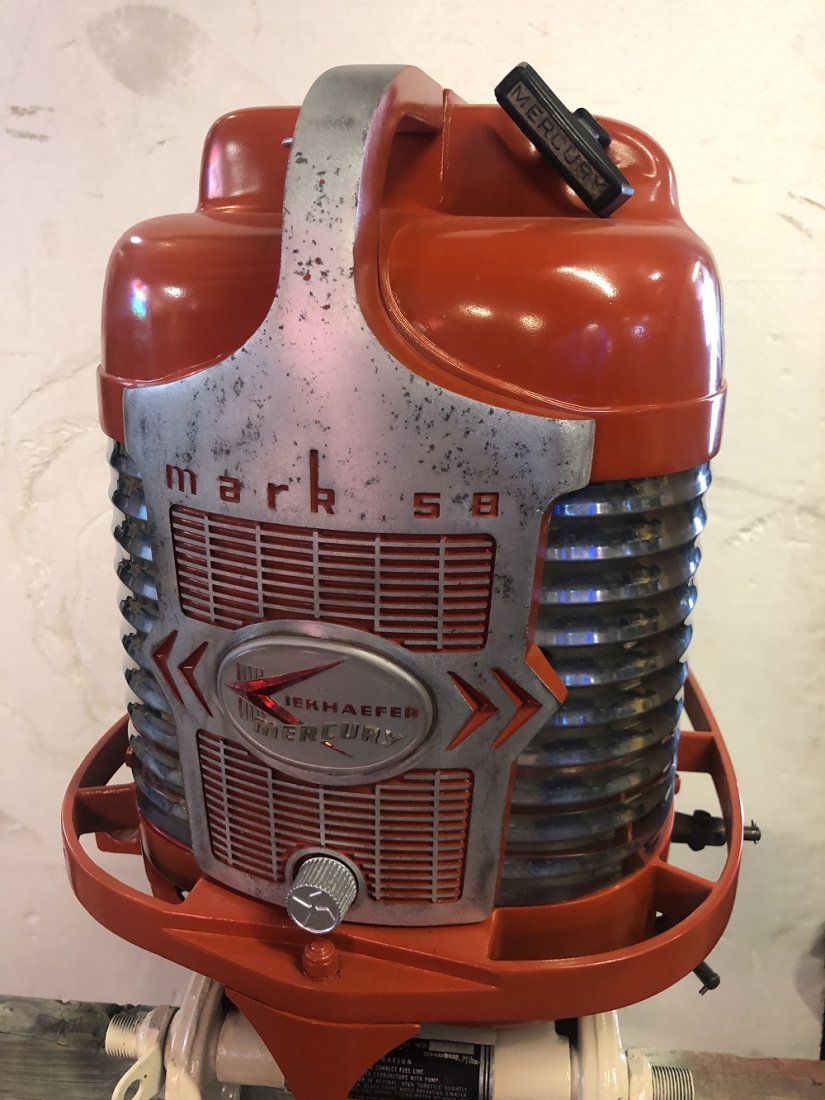 Vintage Mercury Kiekhaefer Racing Engines: Vintage Mercury Kiekhaefer Racing Engine with Quicksilver controls. One of a collection of 5 motors