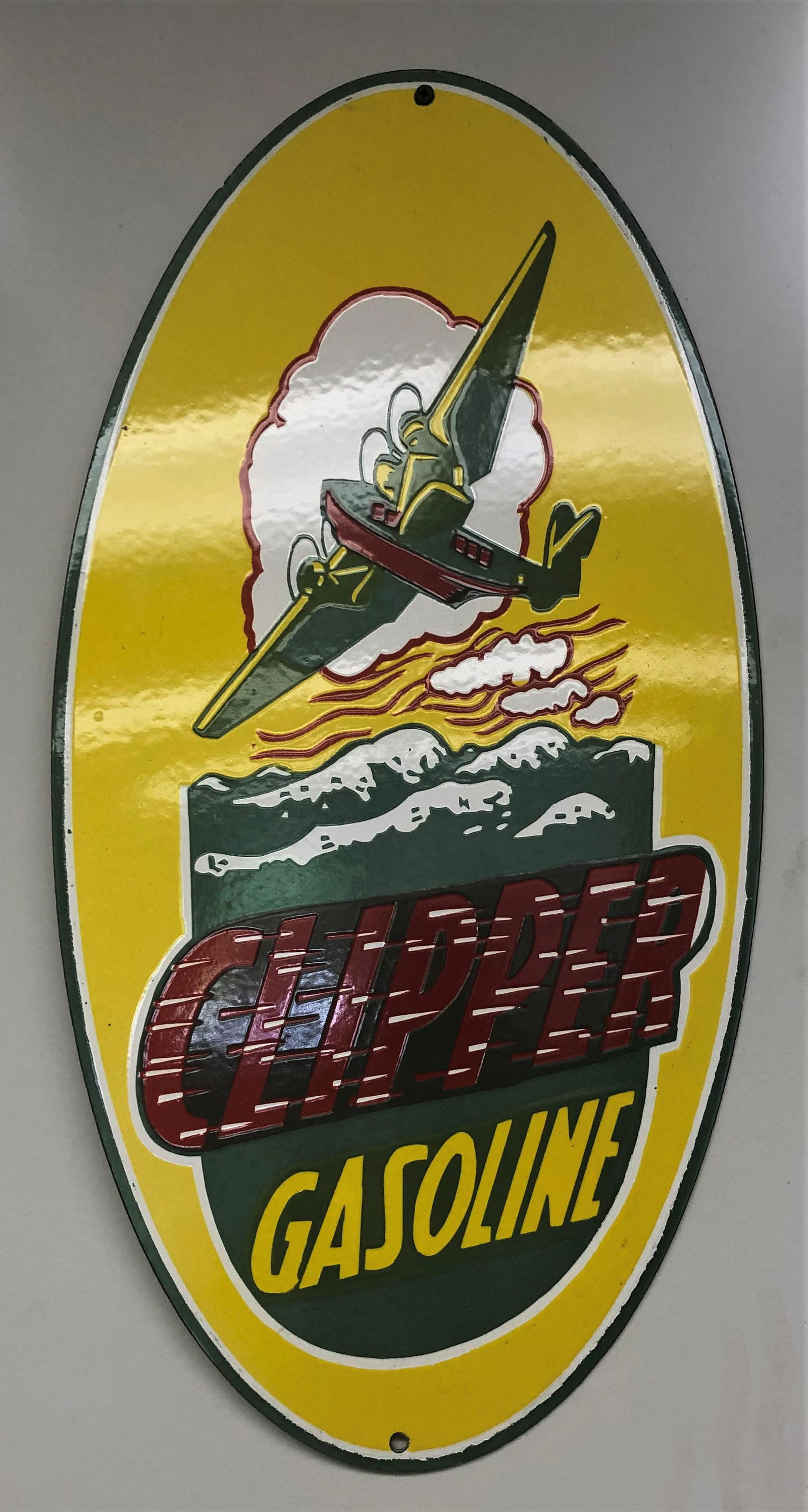 Porcelain Air Plane Gas Sign (1 of 3)