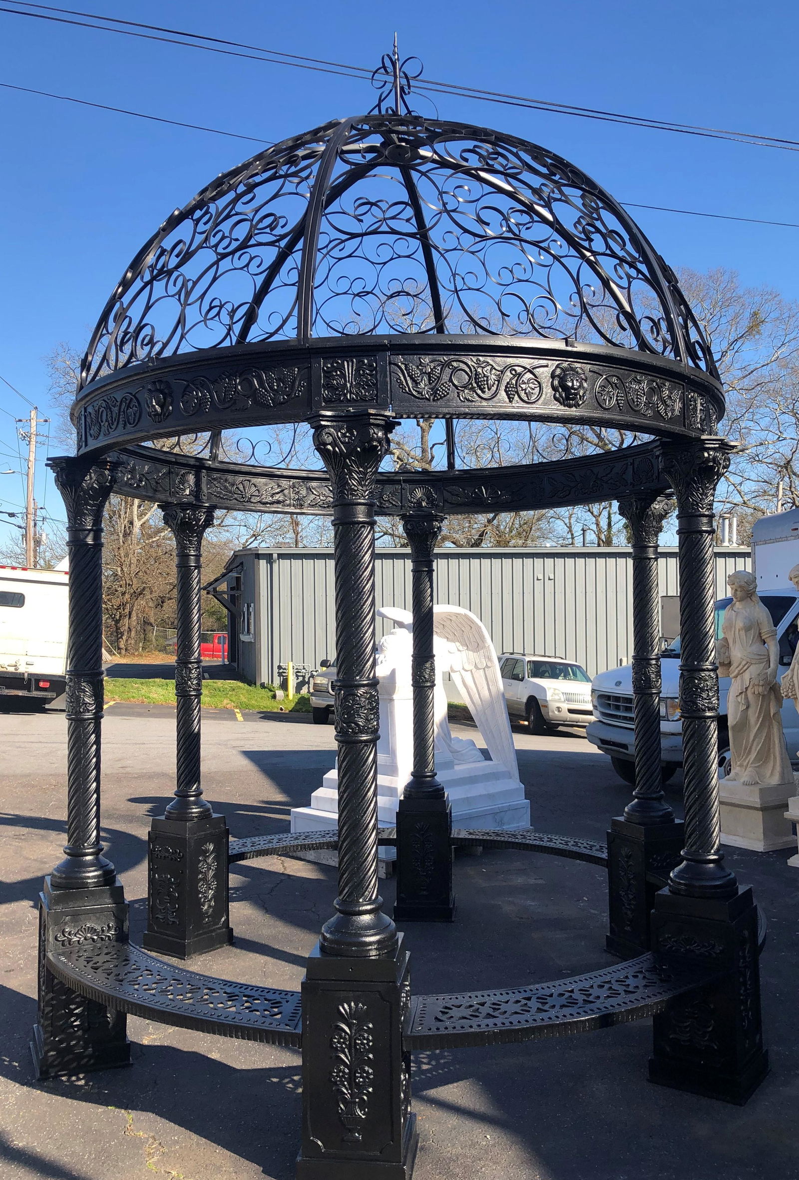 Cast Iron Gazebo with Scrollwork Dome (1 of 5)