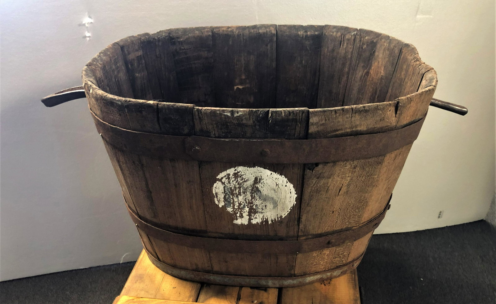 Vintage French Comporte (Grape Crate): Vintage French comporte (grape gathering crate) with handles. 15" x 30:" x 18"