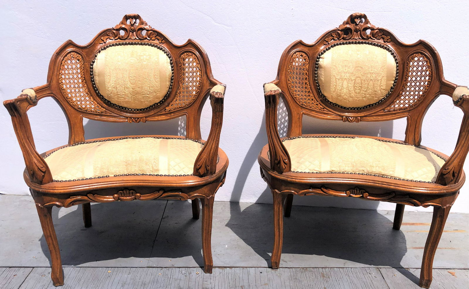 Set of 3 Louis XV Style Bergere Chairs (1 of 5)