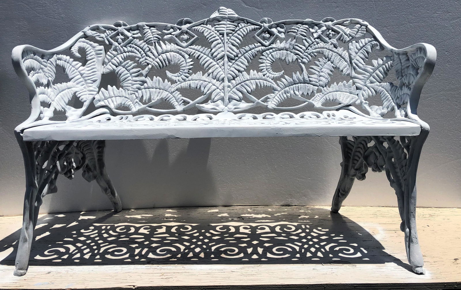 Cast Garden Bench with Fern Design (1 of 5)