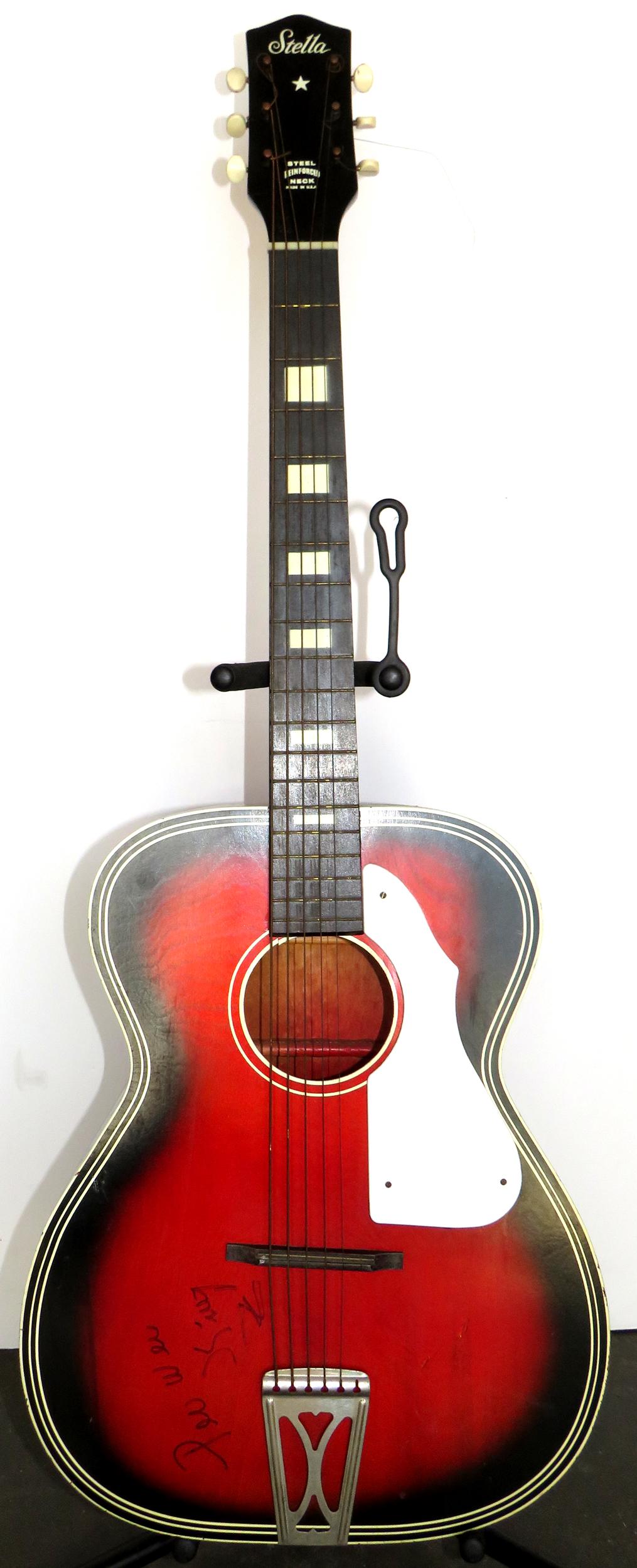 Pee Wee King Signed Stella Acoustic Guitar (1 of 3)