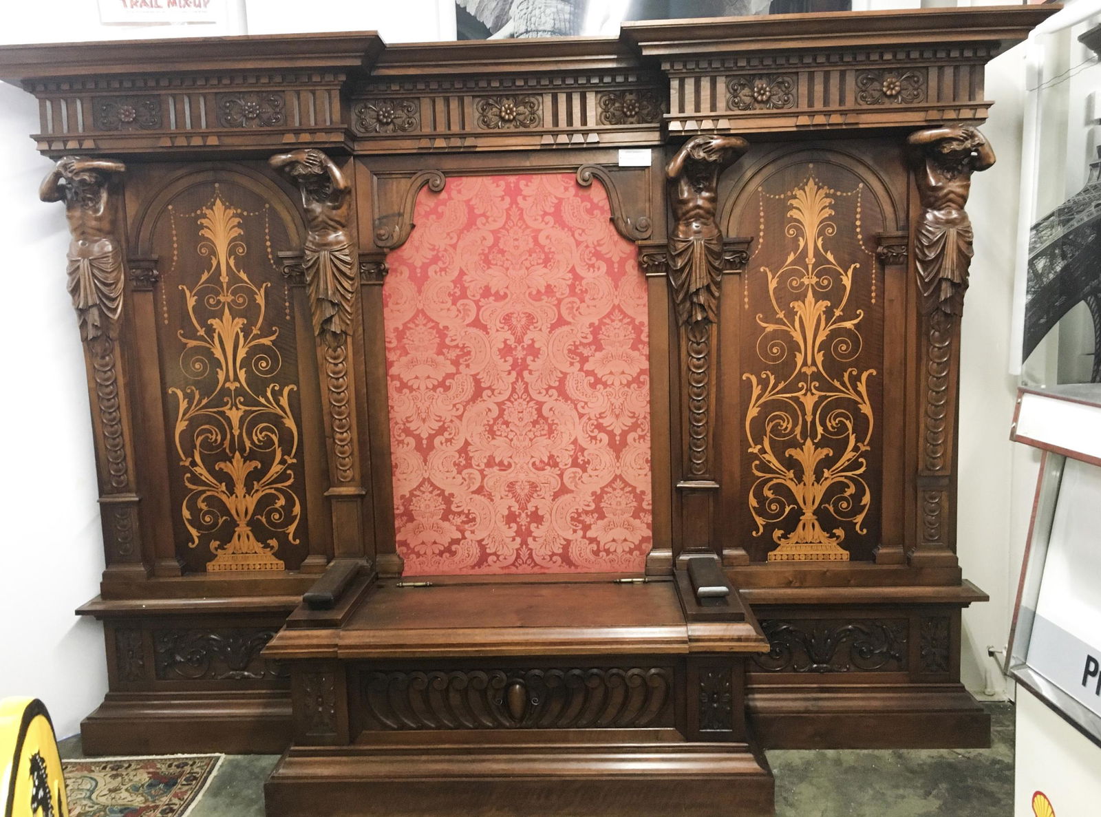 Italian Inlaid Hall Bench (1 of 5)