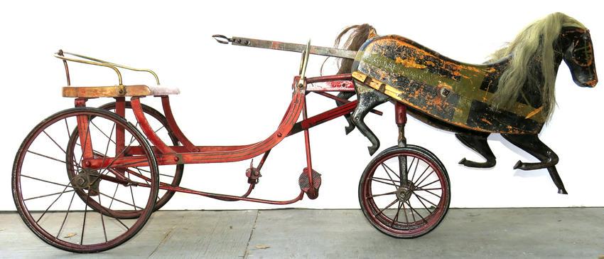 Rare Antique Horse and Buggy Pedal Car (1 of 2)