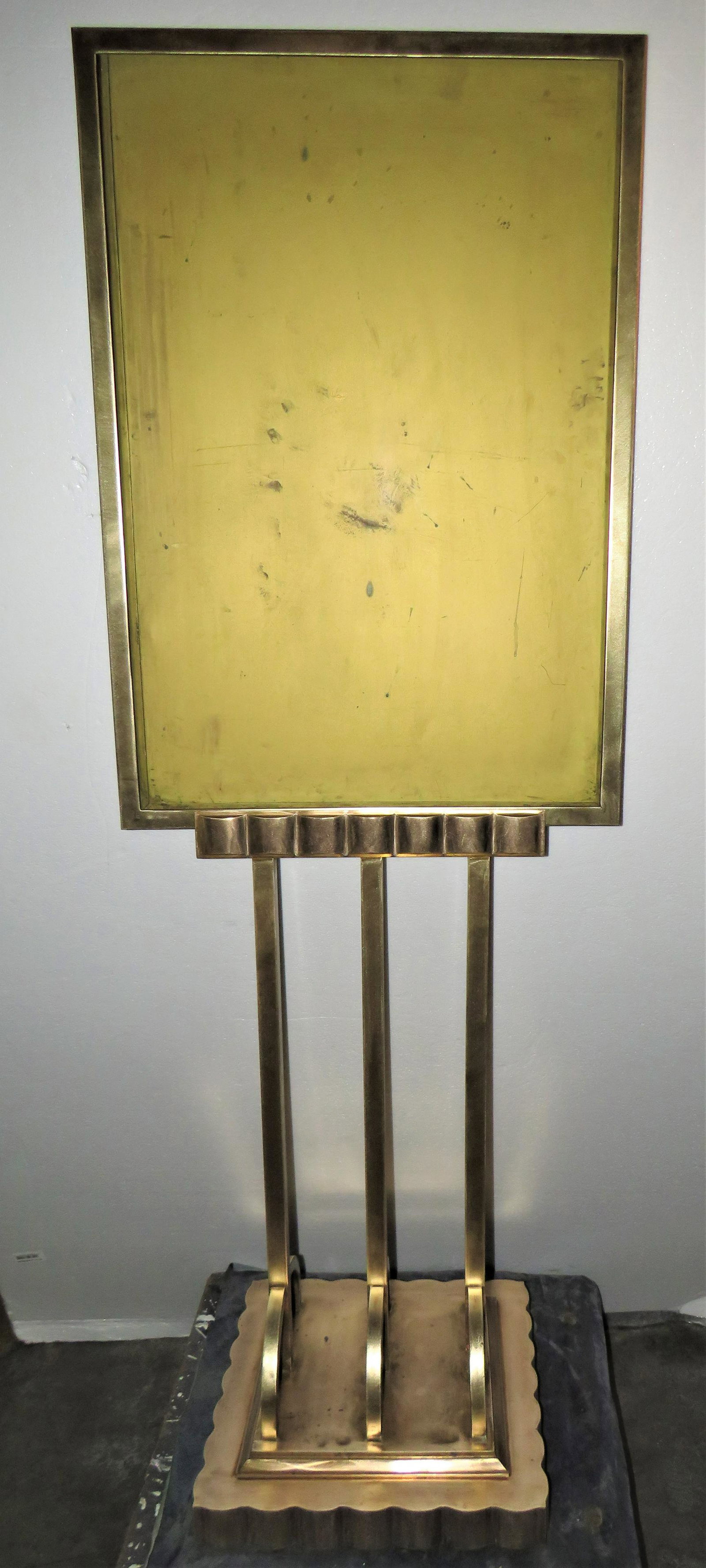 Art Deco bronze freestanding building directory / menu: Art Deco bronze freestanding building directory / menu holder. 65" High x 23" Wide