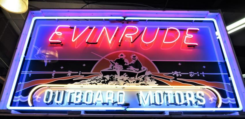 "Evinrude Outboard Motors" Dealer Neon Sign (1 of 3)