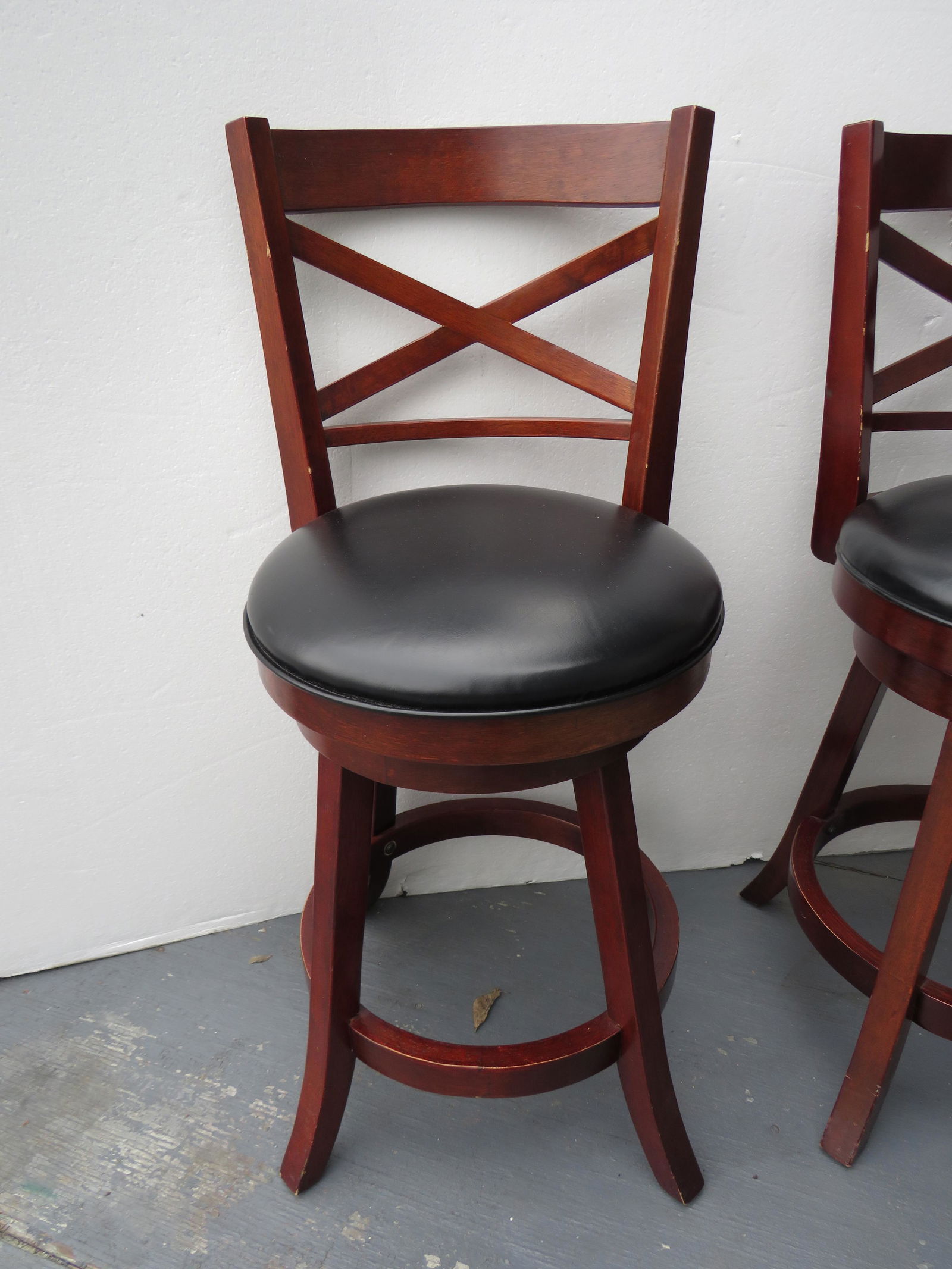 Pair of Mahogany Bar Stools (1 of 4)