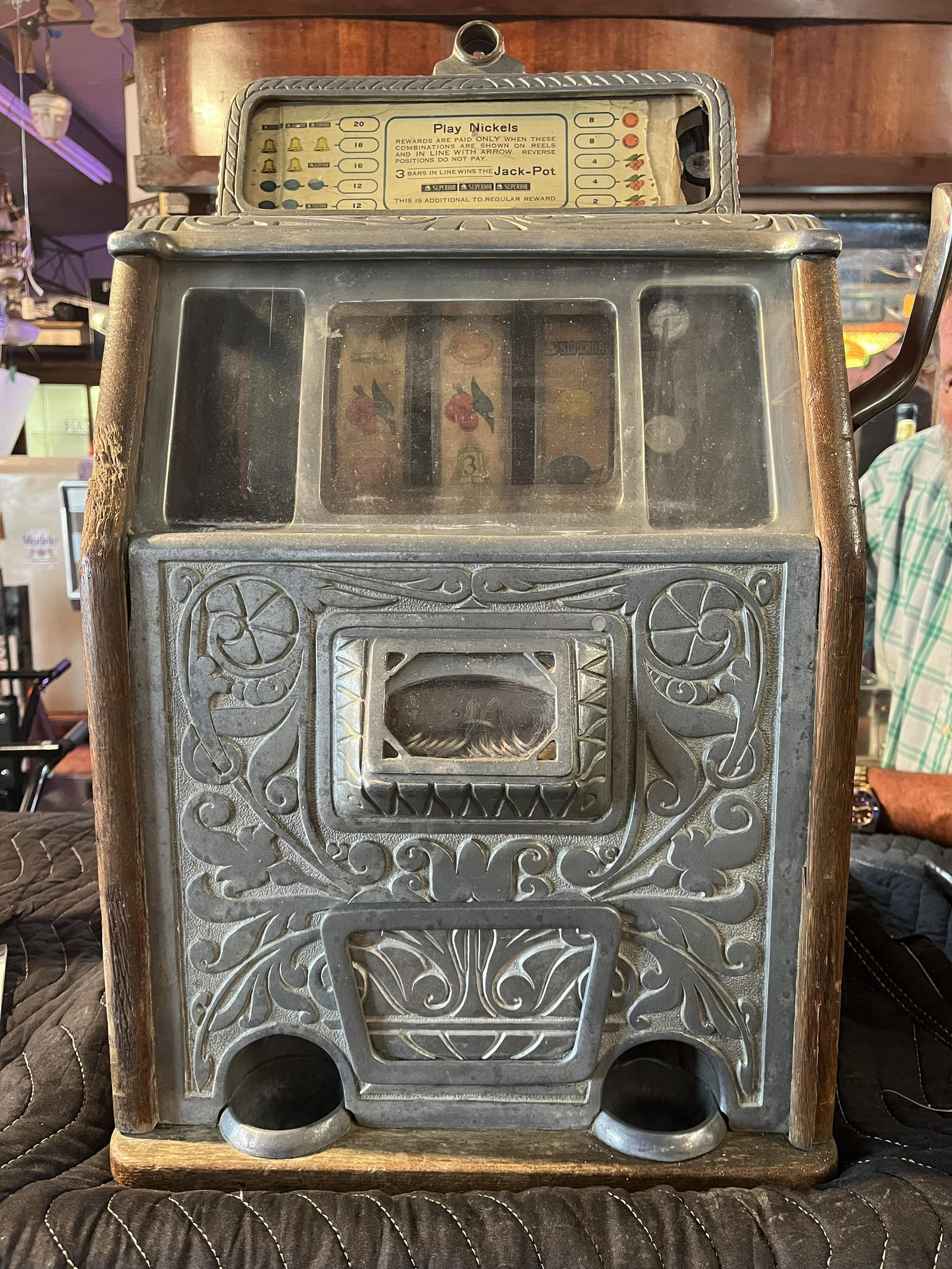 Caille Brothers 5 Cent Superior Bell Slot-rare cheater model (1 of 5)