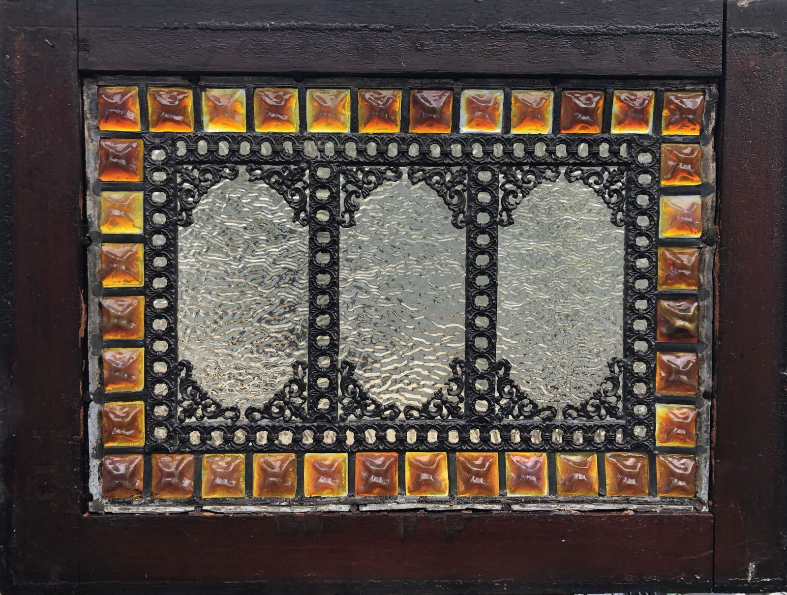 Rare overlay stained glass window attributed to John LaFarge (1 of 2)