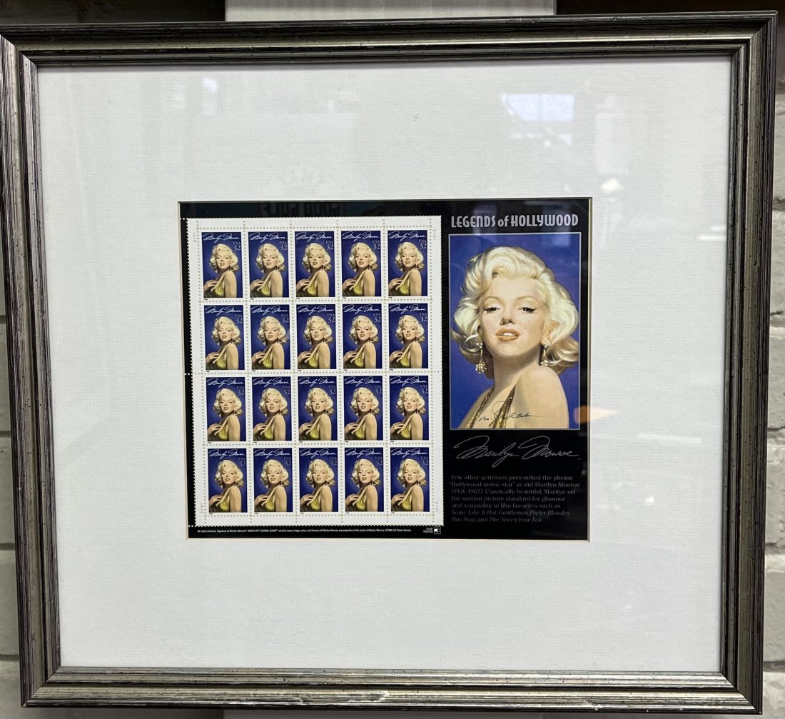 Framed Sheet of Marilyn Monroe Postage Stamps (1 of 3)