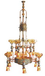 Original Tiffany Studios Egyptian Revival Chandelier