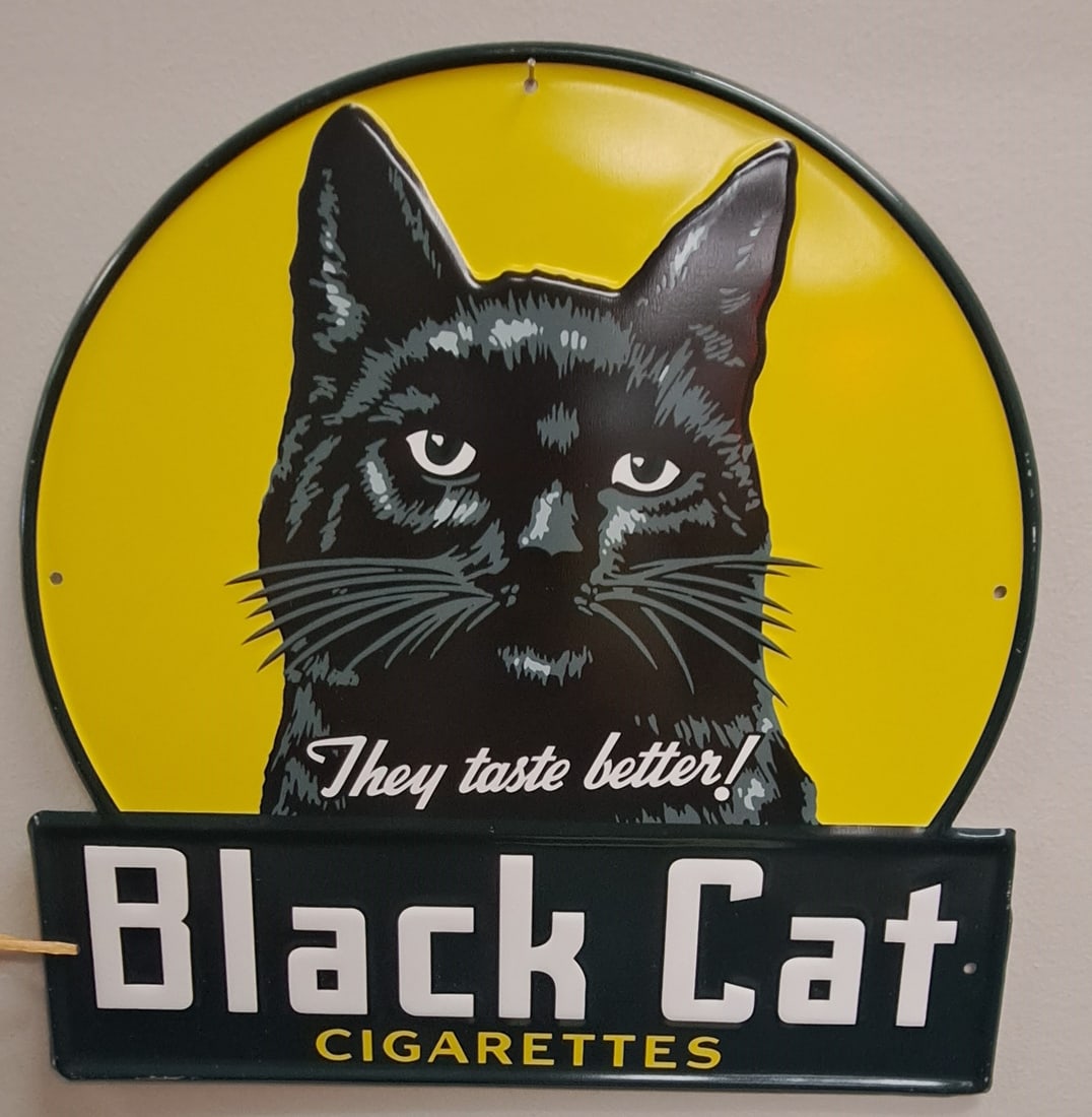 Black Cat Cigarette Advertising Sign (1 of 3)