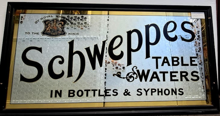 Original Reverse on Glass Schweppes Pub Mirror (1 of 2)