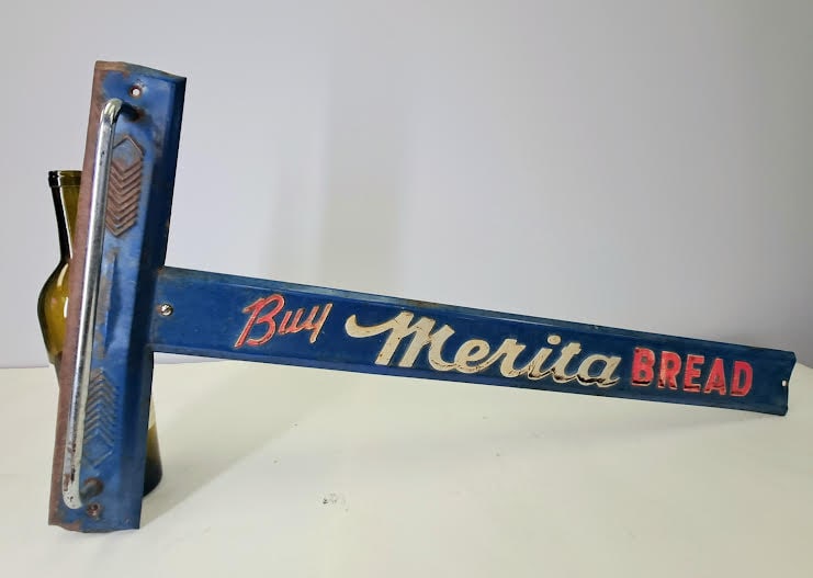 Porcelain Push Plate with Merita Bread Adversising (1 of 4)