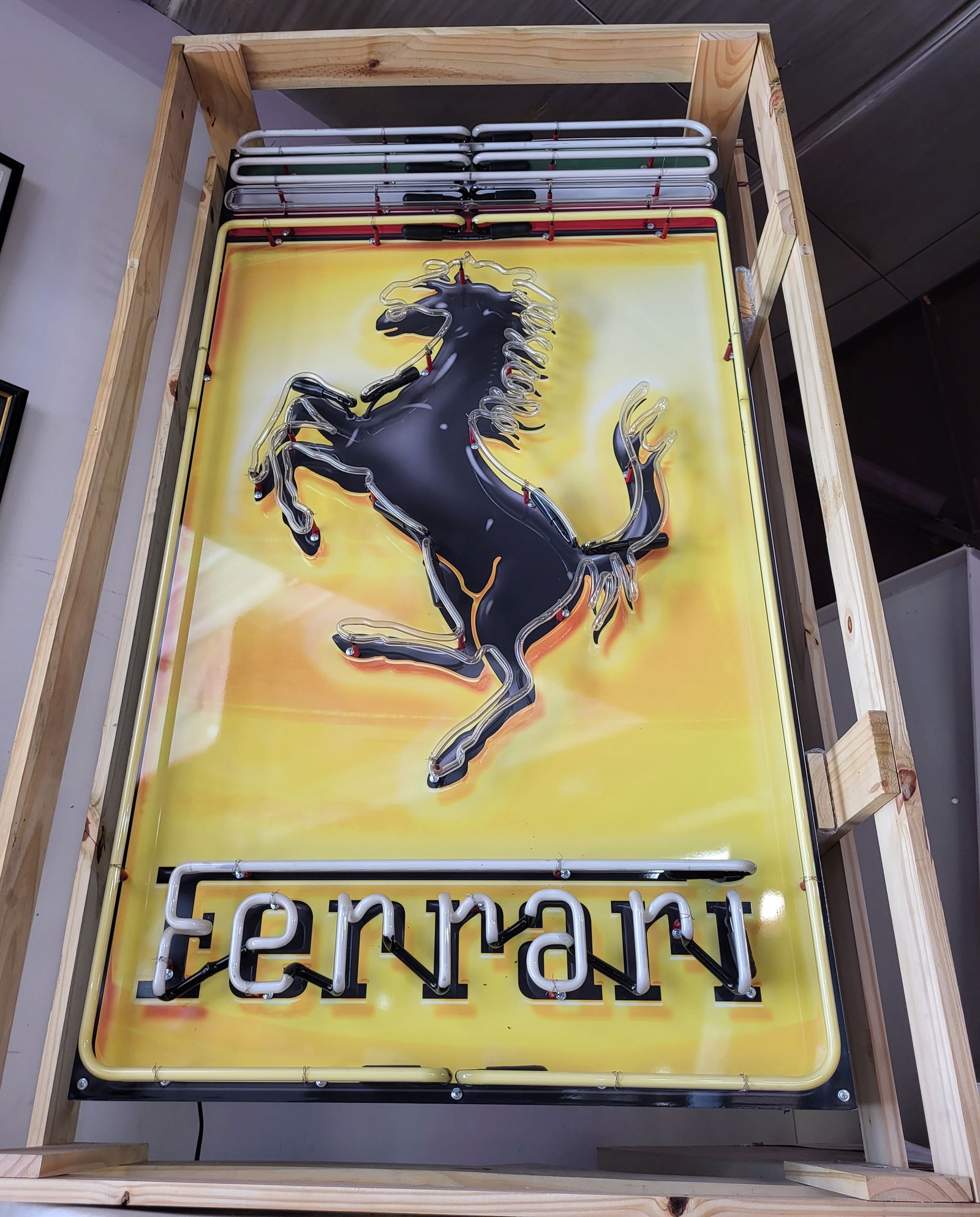 Ferrari Neon Dealer Sign with Prancing Horse (1 of 3)