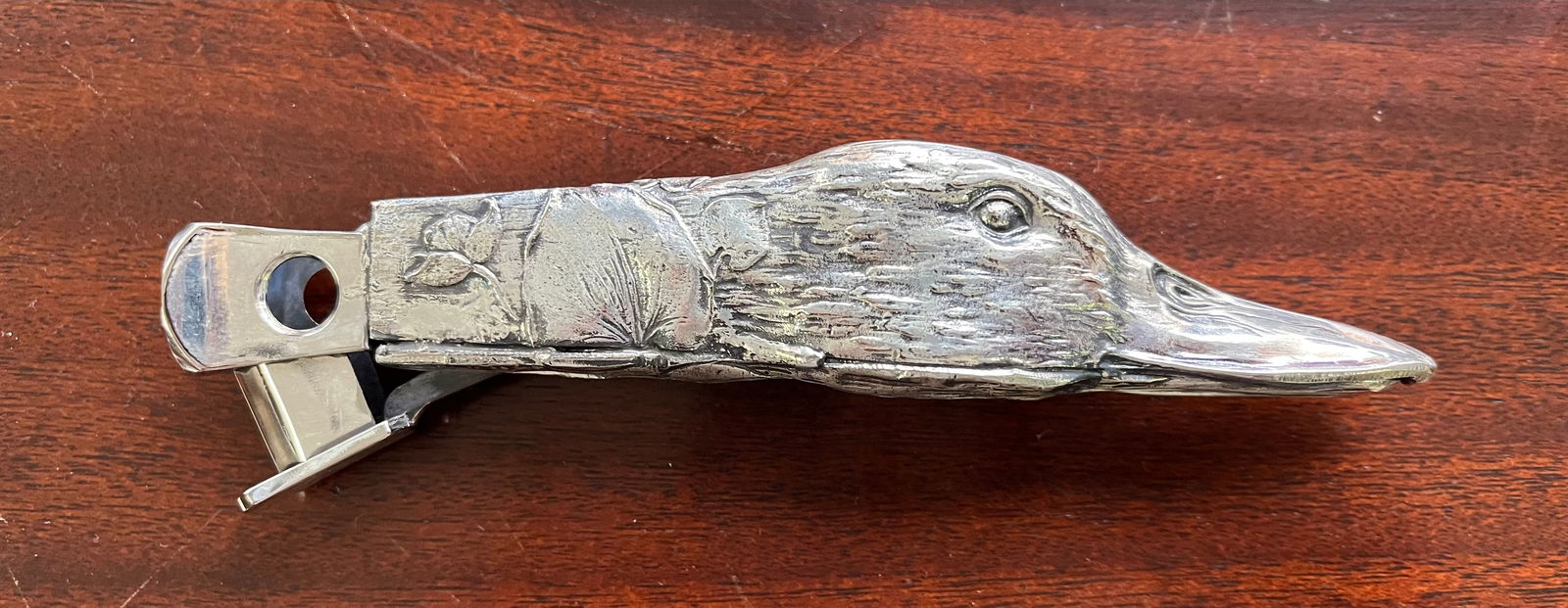 Duck Head Cigar Cutter in Nickel Silver (1 of 9)