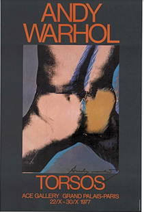 Andy Warhol Framed Exposition Ad: Exposition poster Andy Warhol Torso's 65'H x 45" W in frame.