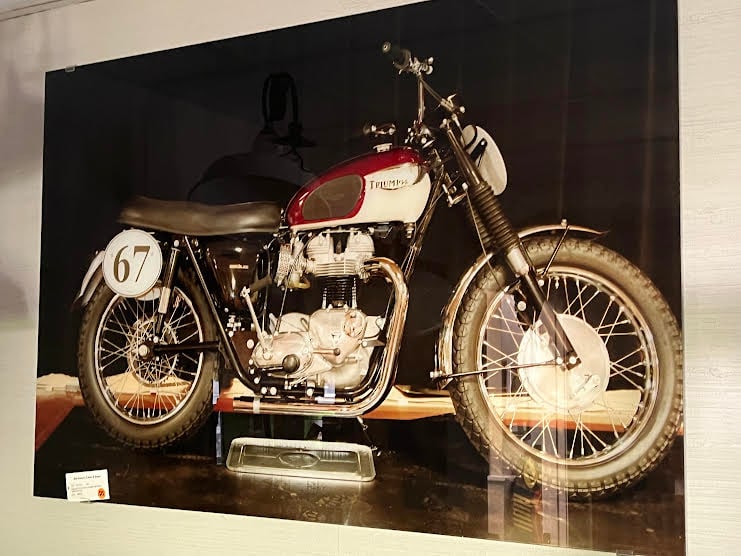 Large Glass Art Photo of A Triumph Motorcycle (1 of 3)