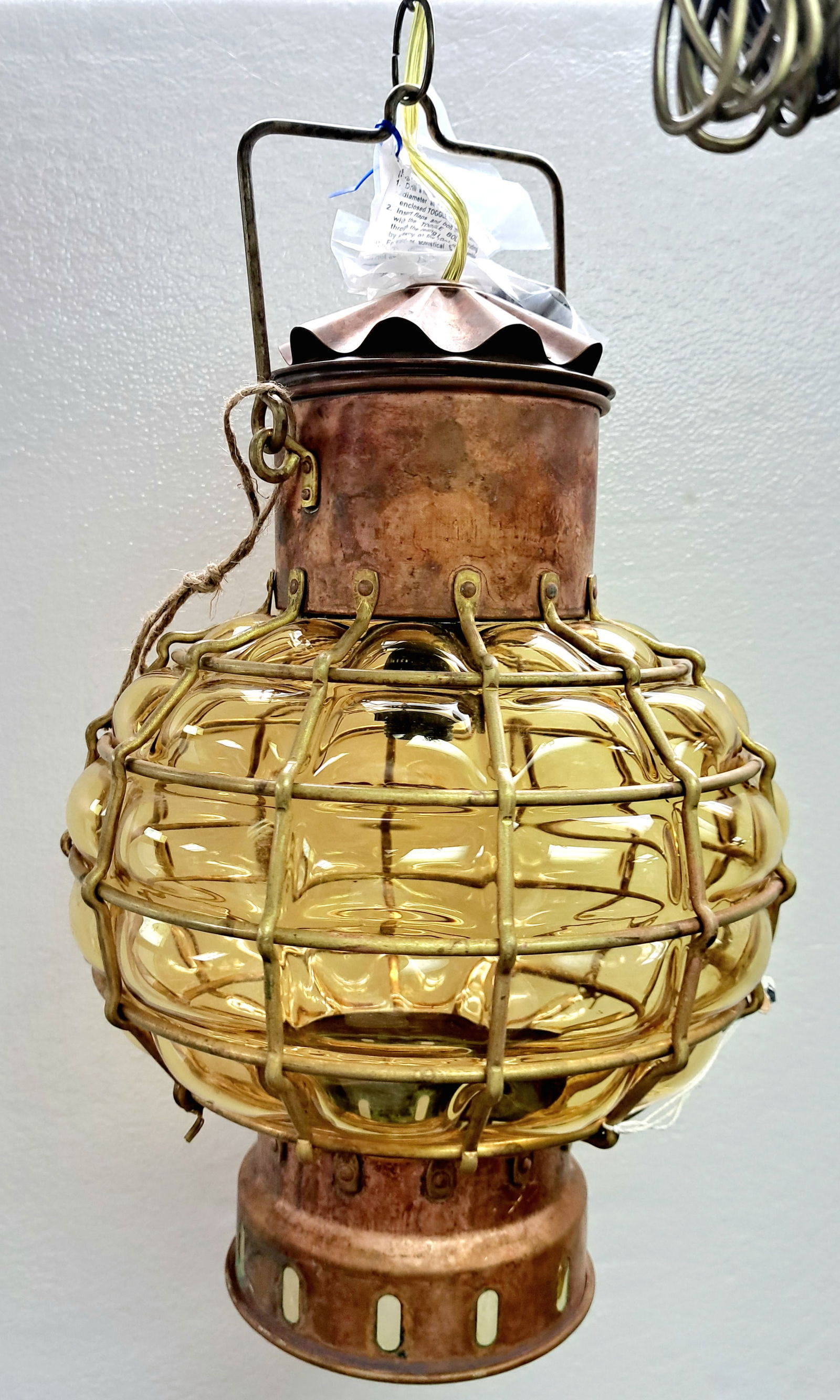 Sail Boat Lantern Blown Glass, Bronze, & Copper (1 of 4)