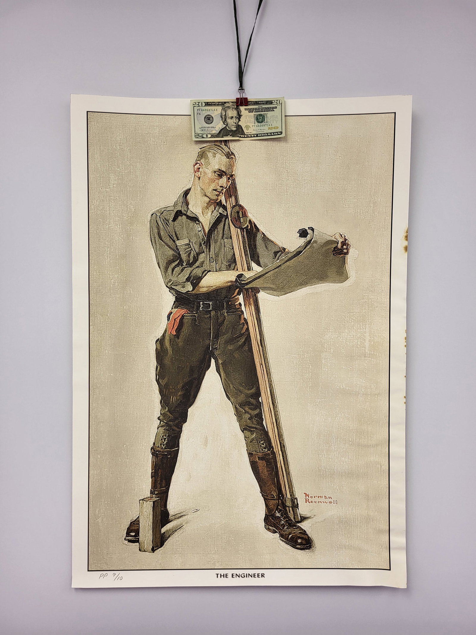 Norman Rockwell " The Engineer" Poster: Limited Edition Norman Rockwell " The Engineer" Poster Only. 32"H x 23"W