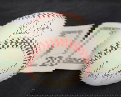MLB Hall Of Fame Baseball Signed: Ryan, Koufax and Feller.: MLB Hall of fame pitchers Ryan, Koufax and Feller signed and encased baseball with letter of authenticity 1989-1991 signed on February 26th 2020.