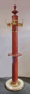 Koken Barbershop or Hotel Hat Rack: Rare, tall, heavy & well made Koken barbershop or hotel hat and coat stand. 95"h x 8"w