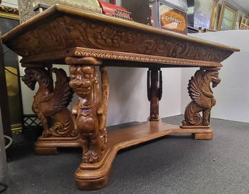 Renaissance Style Carved Griffin Table (1 of 6)