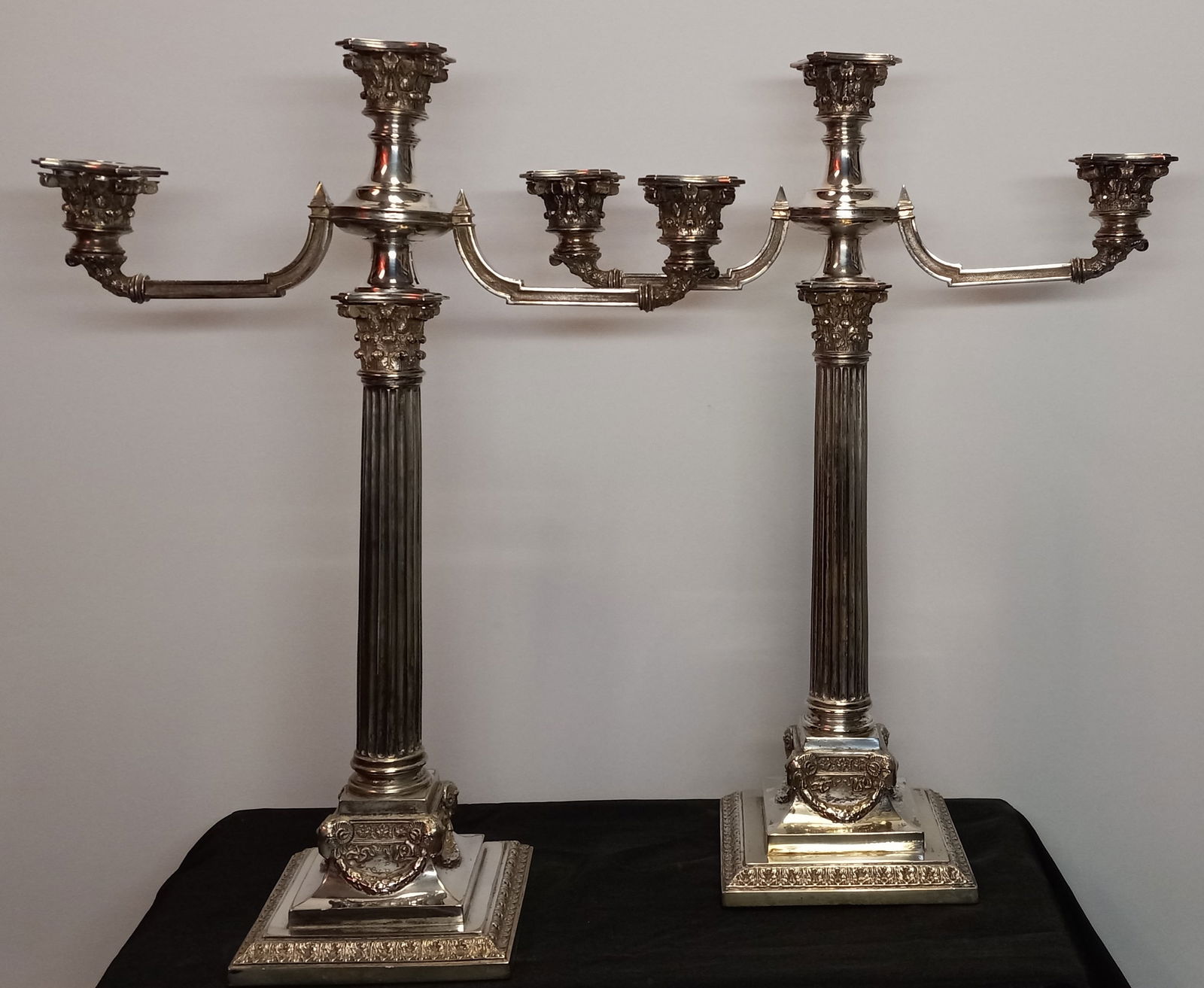 A Pair Of Sterling Silver Candelabras (1 of 4)