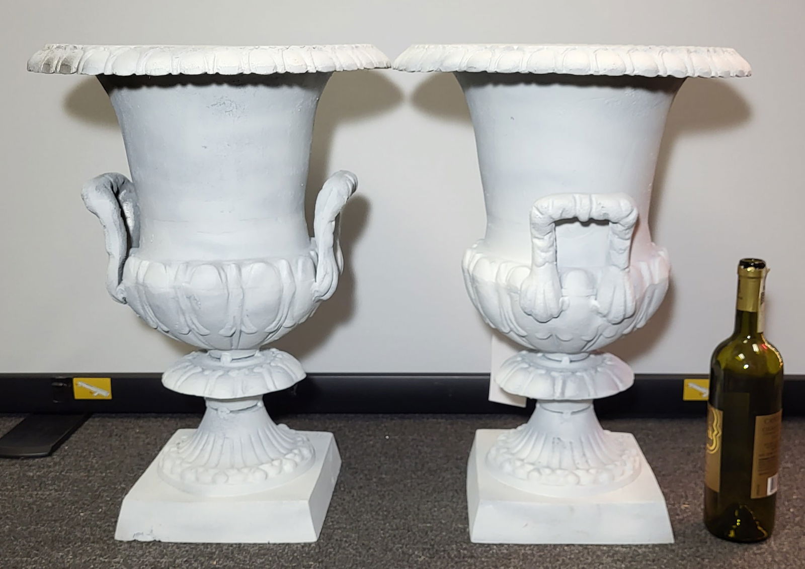 A Pair Of White Metal Urns (1 of 3)