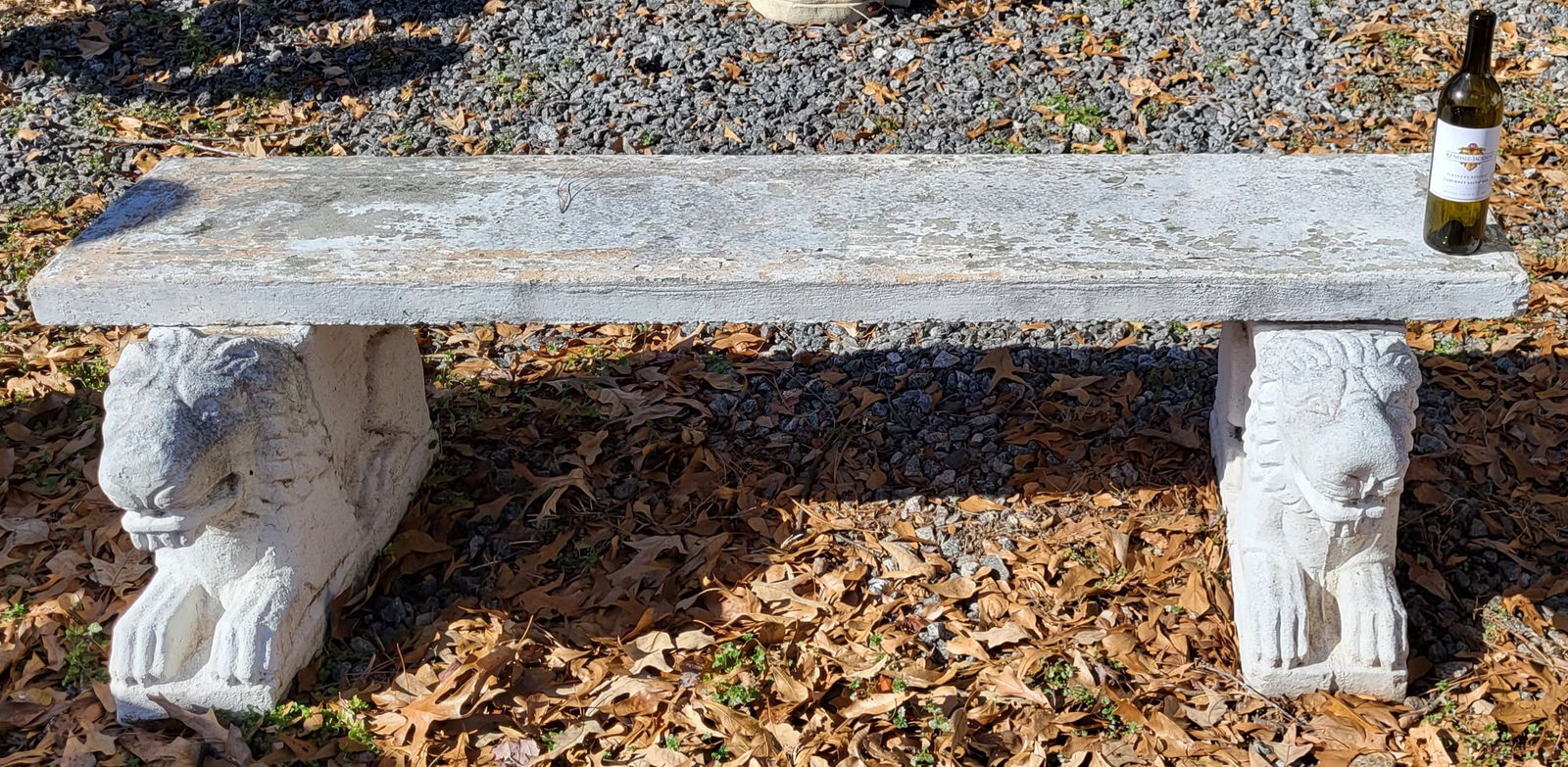 Cast Stone Seated Bench (1 of 4)