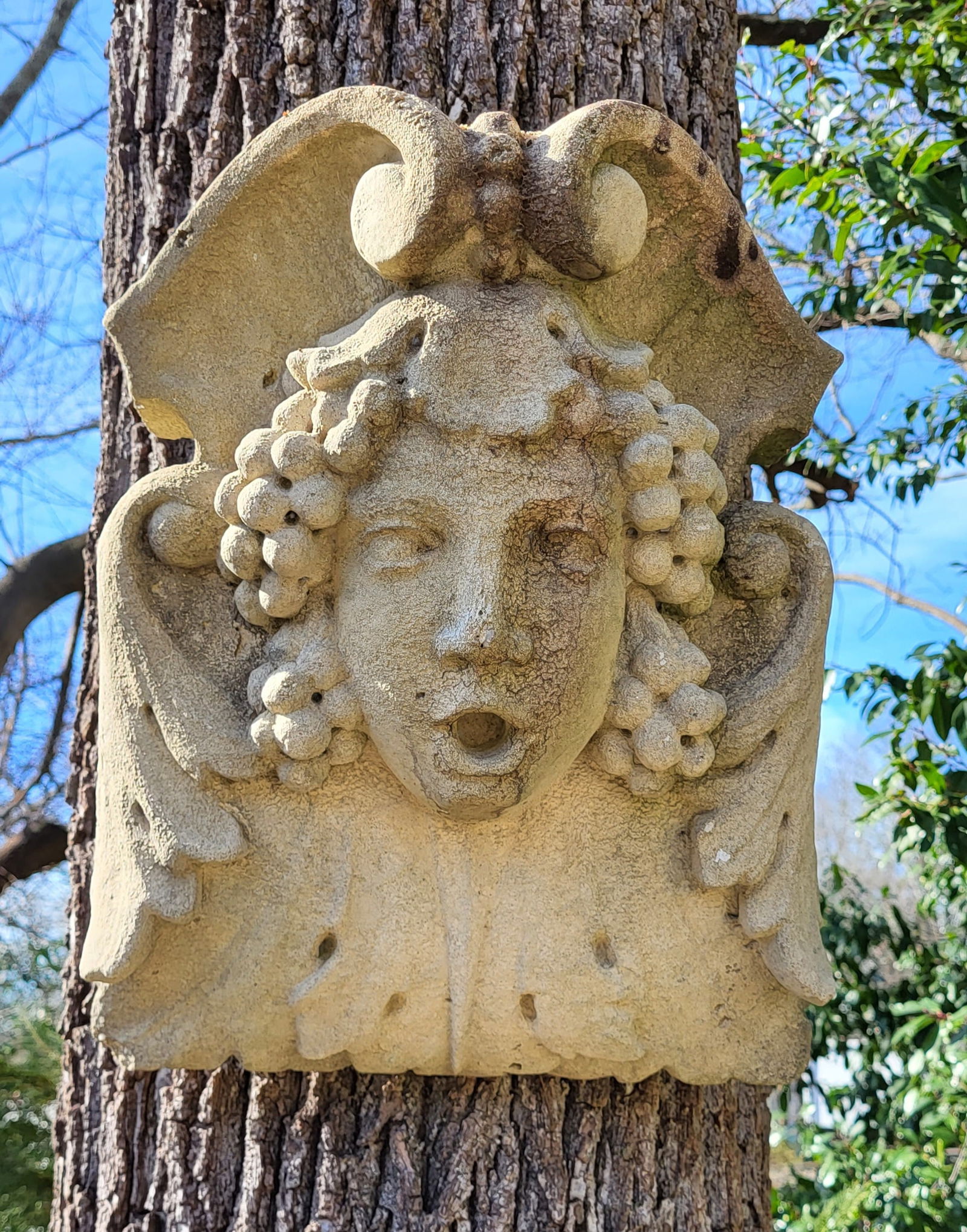 Cast Stone Bacchus Head (1 of 3)