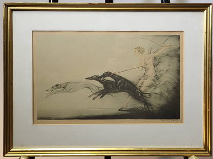 Framed Louis Icart Vitesse II: Beautiful framed Louis Icart's Vitesse II or Speed II. 16"h x 22"w