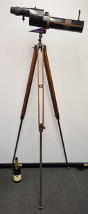 Antique Military Scope Nikko No 611: Antique military scope 45x 4 NIKKO No. 611 with original wood stand