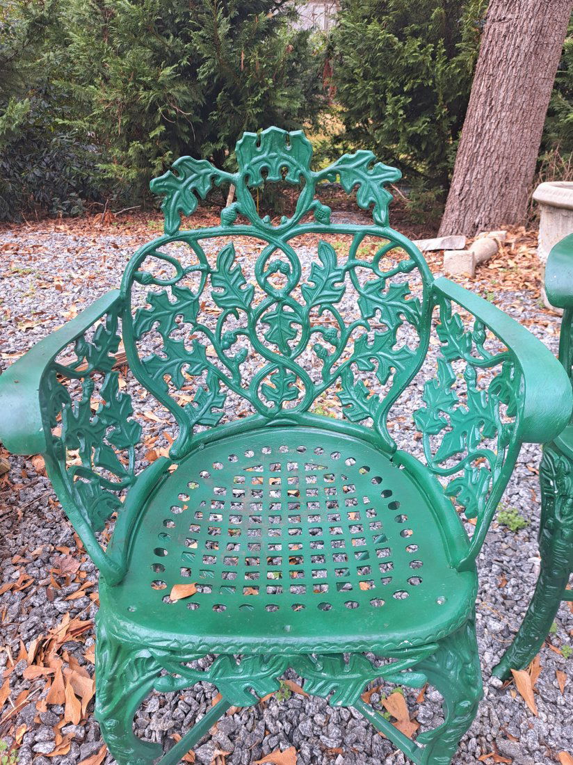 A Pair Of Green Garden Chairs (1 of 4)