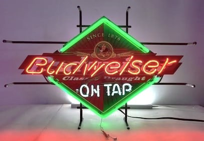 Budweiser Triangle Neon: An American Tradition " Budweiser" beer triangle red neon.