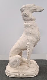 Life Size Borzoi Canine Sitting On A Royal Pillow (1 of 5)