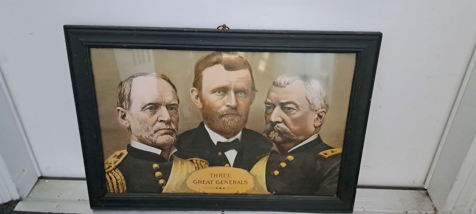 Framed On Board Painting Of 3 Generals (1 of 2)