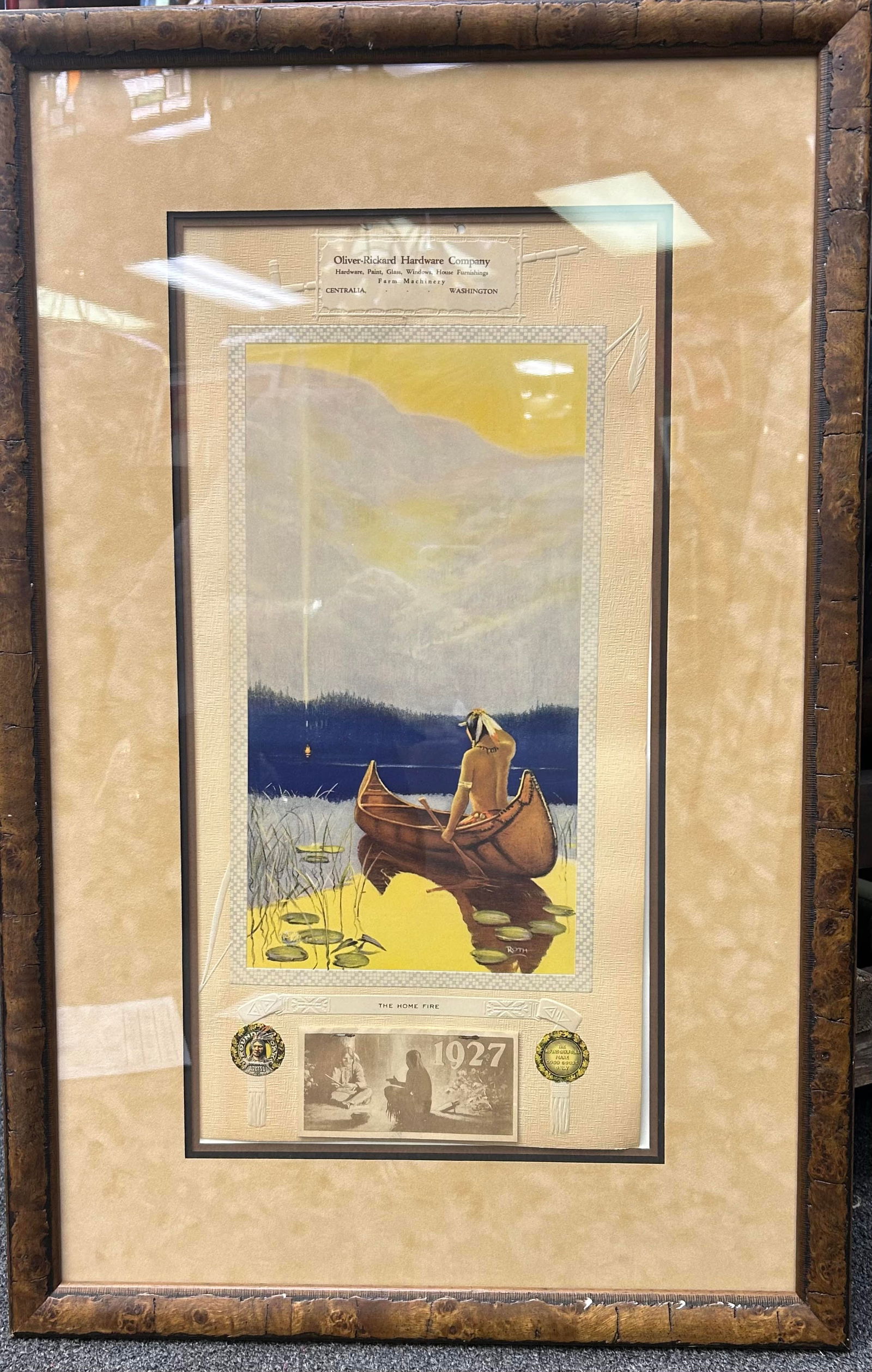 1927 Vertical Calendar Print Of A Indian (1 of 2)