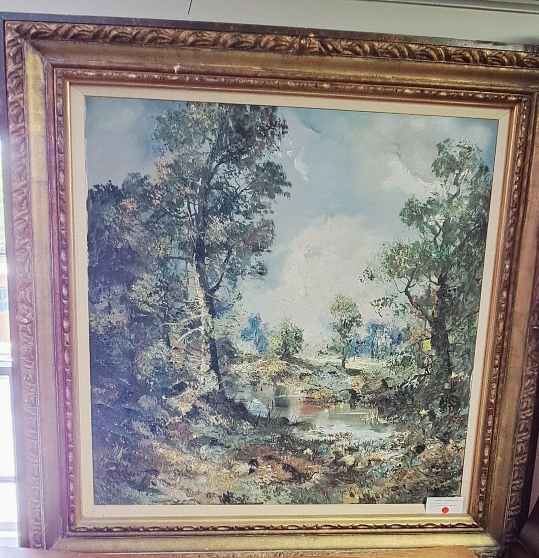 Framed Oil On Canvas Wooded Landscape By Marcus (1 of 2)