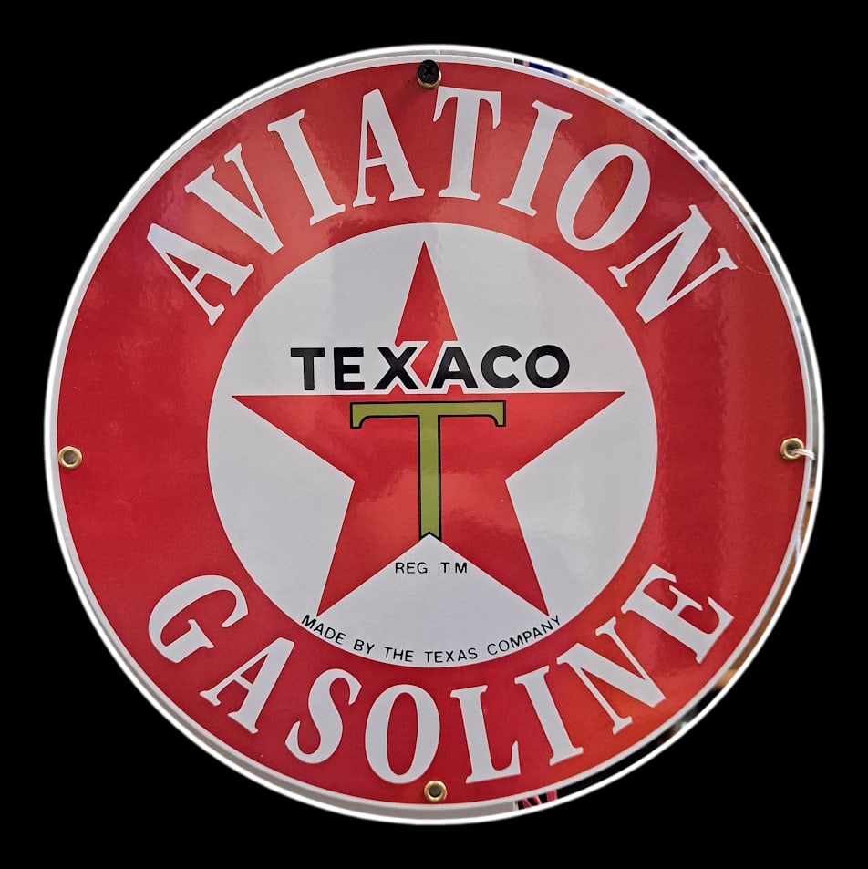 Texaco Aviation Round Porcelain (1 of 1)