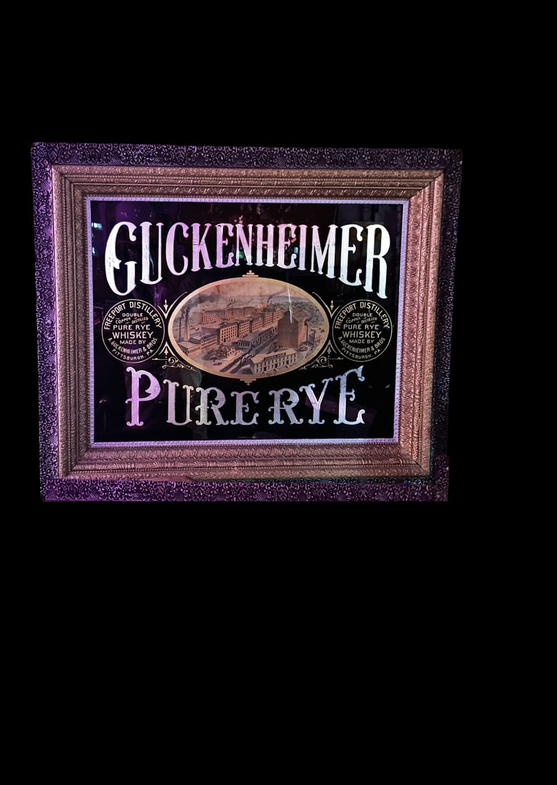 Original Reverse on Glass Pub Mirror Guckenheimer (1 of 3)