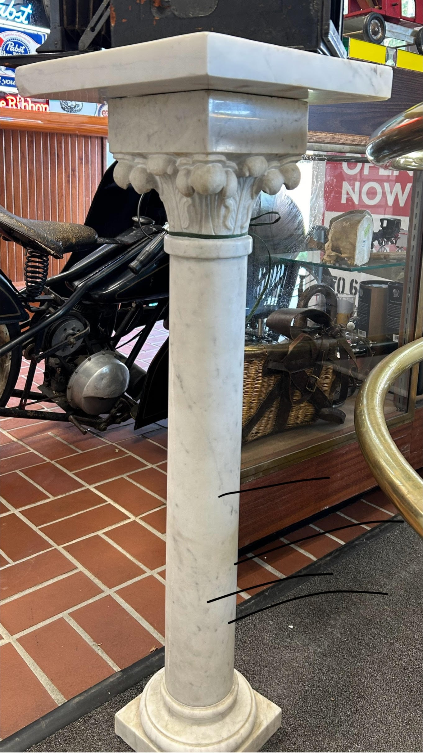 White Marble Pedestal with Corinthian Capital (1 of 4)
