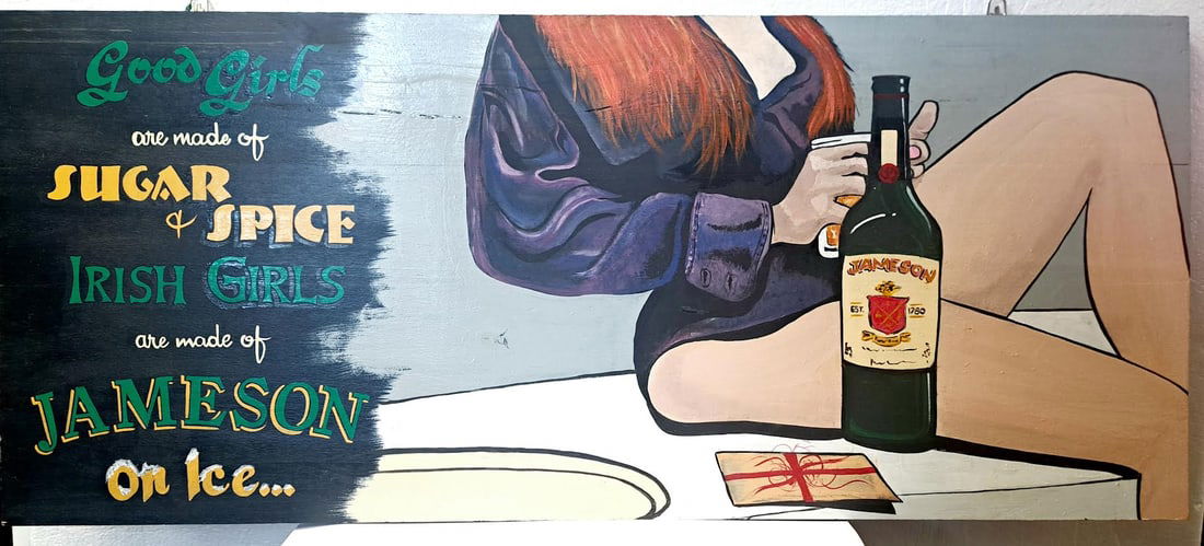 Hand Painted Jameson Whiskey Sign (1 of 2)