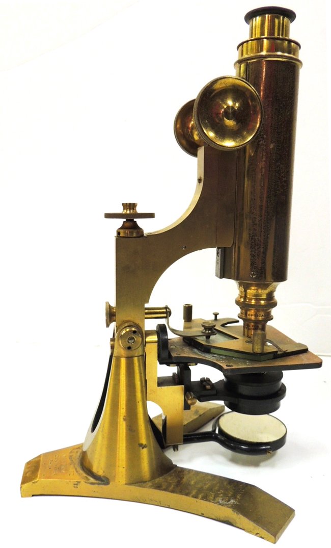 Cased Zentmayer & Gundlacher Optical Co. microscope: boxed: 11.75"h x 7.75"l x 8"w