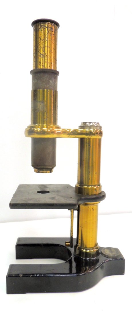 Bausch & Lomb brass microscope #30441: 11"h x 5.5"l x 4"w